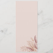 Carte de menu de mariage en herbe de pampas rose b (Dos)
