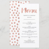 Carte de menu de mariage en rose gold moderne amou (Devant / Derrière)
