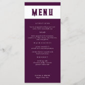 Carte de menu de mariage en typographie Royal Crim (Devant)