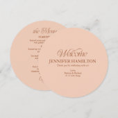 Carte de Menu de Mariage et Marque-Place Cercle av (Devant / Derrière)