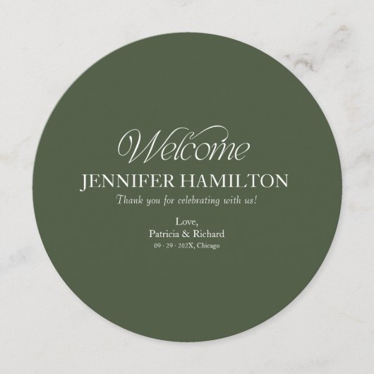 Carte de Menu de Mariage et Marque-Place Cercle av (Devant)