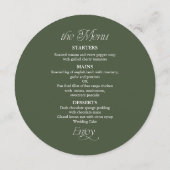 Carte de Menu de Mariage et Marque-Place Cercle av (Dos)