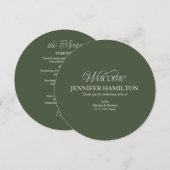 Carte de Menu de Mariage et Marque-Place Cercle av (Devant / Derrière)