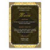 Carte de Menu de Mariage et Numéro de Table en Dam (Dos)