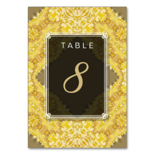 Carte de Menu de Mariage et Numéro de Table en Dam