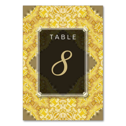 Carte de Menu de Mariage et Numéro de Table en Dam (Par défaut)