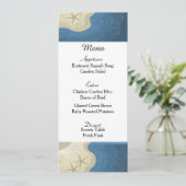 Carte de Menu de Mariage Étoile de Mer et Océan (Debout devant)