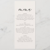 Carte de Menu de Mariage Feuillage Tranche de Bois (Dos)