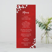 Carte de menu de mariage Fleur de cerisier blanc (Debout devant)