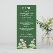 Carte de menu de mariage fleur de lotus (Debout devant)