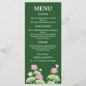Carte de menu de mariage fleur de lotus (Devant)