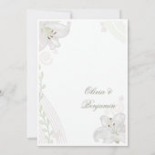 Carte de menu de mariage Fleur de Lys blanche dess (Dos)