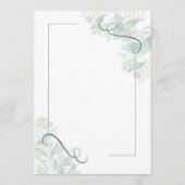 Carte de menu de mariage floral (Dos)