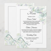 Carte de menu de mariage floral (Devant / Derrière)
