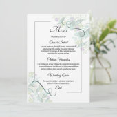 Carte de menu de mariage floral (Debout devant)