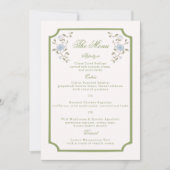 Carte de menu de mariage floral chintz (Devant)