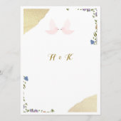Carte de menu de mariage floral élégant (Dos)