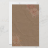 Carte de menu de mariage floral rustique (Dos)