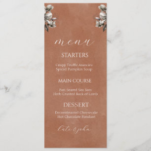 Carte de menu de mariage floral rustique - Terraco