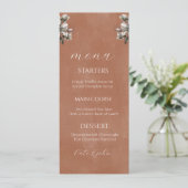 Carte de menu de mariage floral rustique - Terraco (Debout devant)