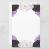 Carte de menu de mariage florale lavande (Dos)
