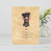 Carte de menu de mariage Gothic Doll (Debout devant)