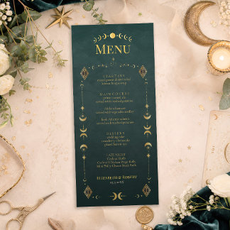Carte de Menu de Mariage Gothique Céleste Sombre T