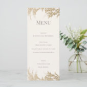 Carte de Menu de Mariage Herbe de la Pampa (Debout devant)