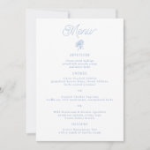 Carte de Menu de Mariage Hydrangea Bleu Français 5 (Devant)