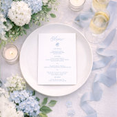 Carte de Menu de Mariage Hydrangea Bleu Français 5