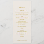 Carte de Menu de Mariage Islamique Élégante et Dor (Devant)