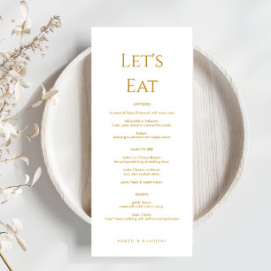 Carte de menu de mariage islamique élégante et dor