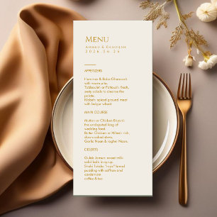 Carte de menu de mariage islamique élégante et dor