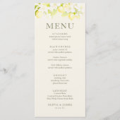Carte de Menu de Mariage Jardin de Fleurs de Citro (Devant)