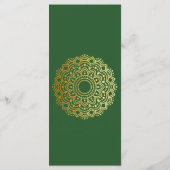 Carte de menu de mariage Mandala Or (Dos)