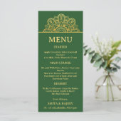 Carte de menu de mariage Mandala Or (Debout devant)