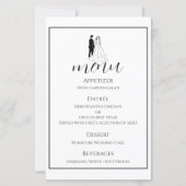 Carte de menu de mariage minimal noir et blanc (Devant)