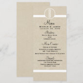 Carte de menu de mariage minimal rustique Kraft na (Devant / Derrière)