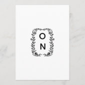 Carte de menu de mariage minimaliste noir et blanc (Dos)