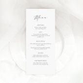 Carte de menu de mariage moderne avec nom d'invité