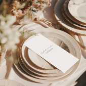 Carte de menu de mariage moderne avec nom d'invité
