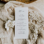 Carte de menu de mariage moderne avec nom d'invité