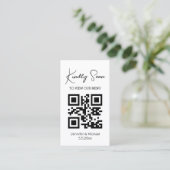 carte de menu de mariage moderne simple avec code (Debout devant)
