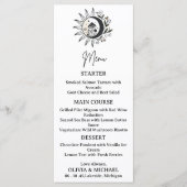 Carte de menu de mariage mystique céleste (Devant)