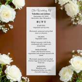 Carte de Menu de Mariage Noir et Blanc