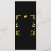 Carte de menu de mariage noir et or (Dos)
