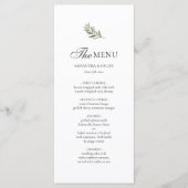 Carte de menu de mariage Olive Branch | Élégance m (Devant)