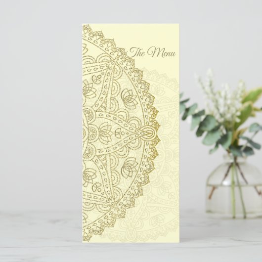 Carte de Menu de Mariage Oriental (Debout devant)