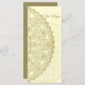 Carte de Menu de Mariage Oriental (Devant / Derrière)