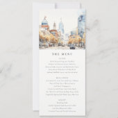 Carte de menu de mariage paysage d'Indianapolis, I (Devant)